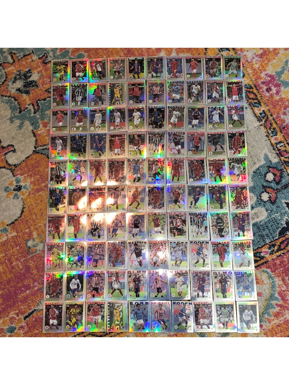 2024-25 TOPPS CHROME UEFA CLUB COMPETITIONS SOCCER REFRACTOR SET 100 CARD LOT